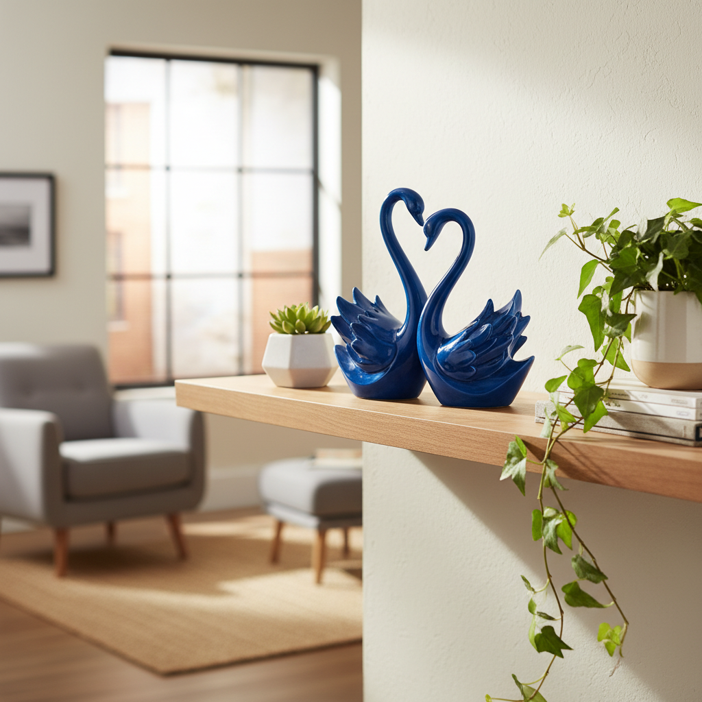Swan Pair Figurine Lifestyle