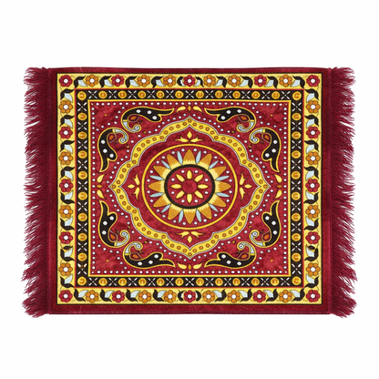 Astral Street premium Velvet Pooja Mat (24 x 24 Inches) – Mandir Pooja Aasan for Home Temple | Meditation & Havan Mat | Spiritual Prayer Cloth